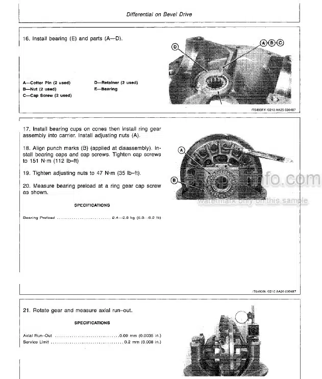 Photo 7 - John Deere 495D Repair Manual Excavator TM1457