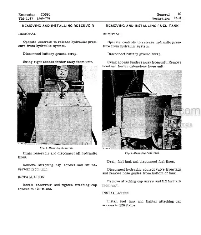 Photo 6 - John Deere 690B Technical Manual Excavator TM1093