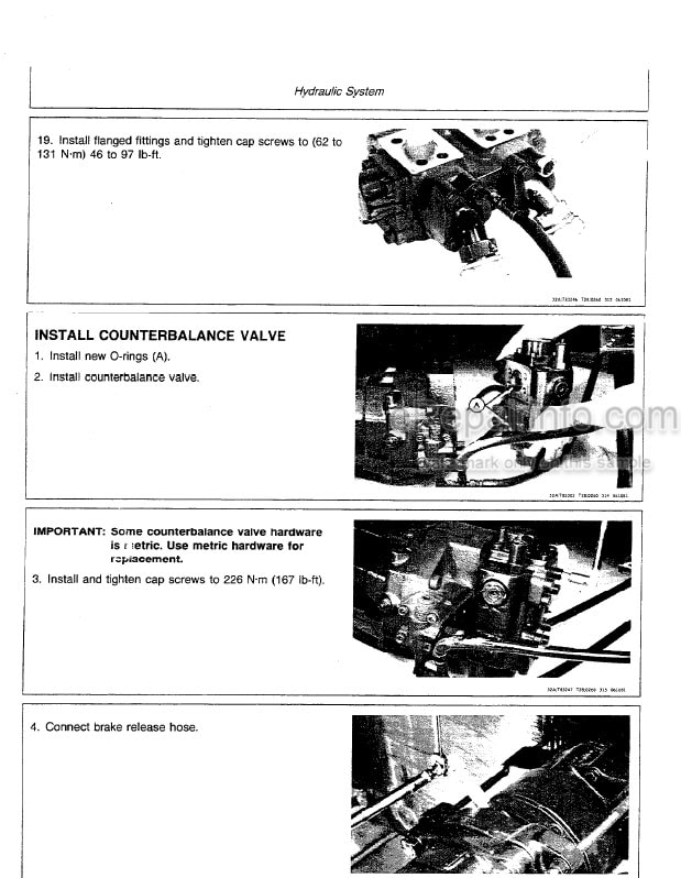 Photo 4 - John Deere 890A Technical Manual Excavator TM1263