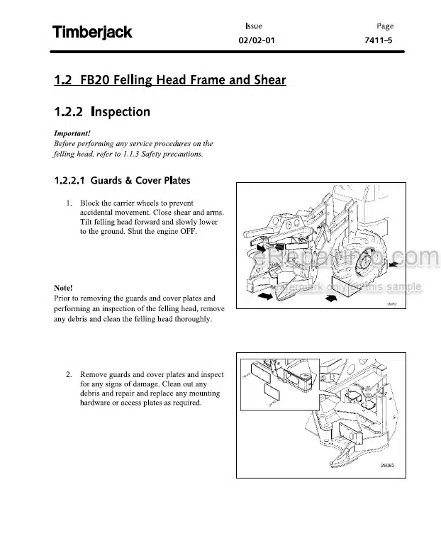 Photo 5 - John Deere FD Series Technical Manual Drive To Tree Disc Saw Head TMF381707