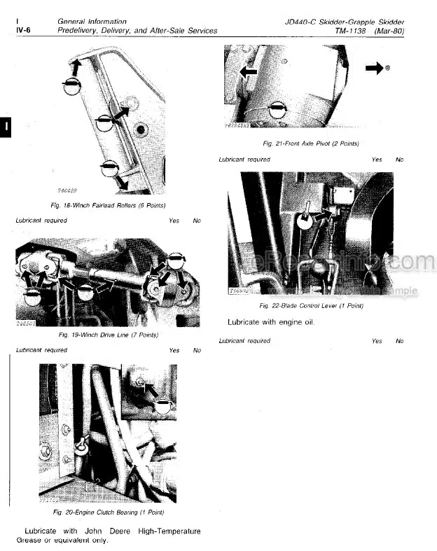 Photo 1 - John Deere JD440-C Technical Manual Skidder Grapple Skidder TM1138