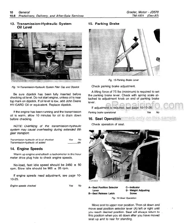 Photo 6 - John Deere JD646 Technical Manual Compactor TM1073