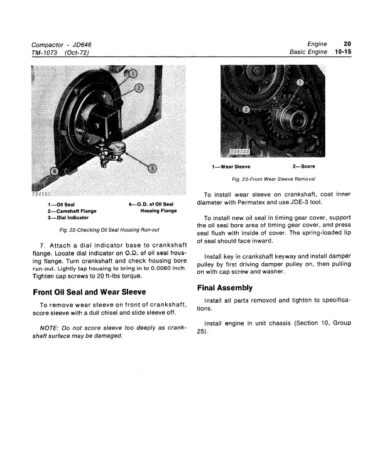 Photo 5 - John Deere JD646 Technical Manual Compactor TM1073
