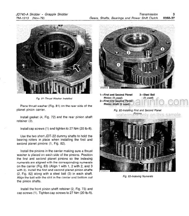 Photo 1 - John Deere JD740-A Technical Manual Grapple Skidder TM1213