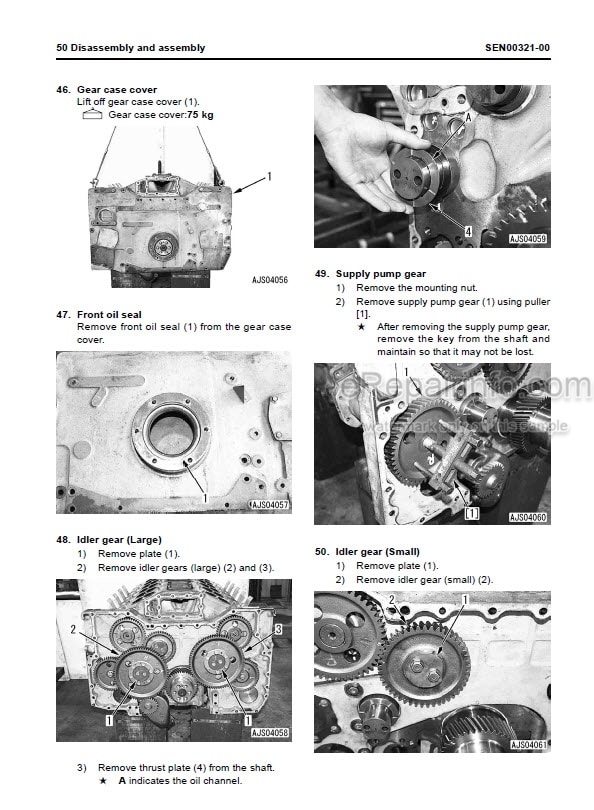 Photo 6 - Komatsu 12V170-1 Series Shop Manual Engine
