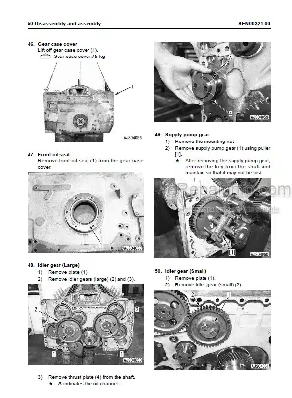 Photo 1 - Komatsu 12V140E-3 Series Shop Manual Engine SEN00291-13