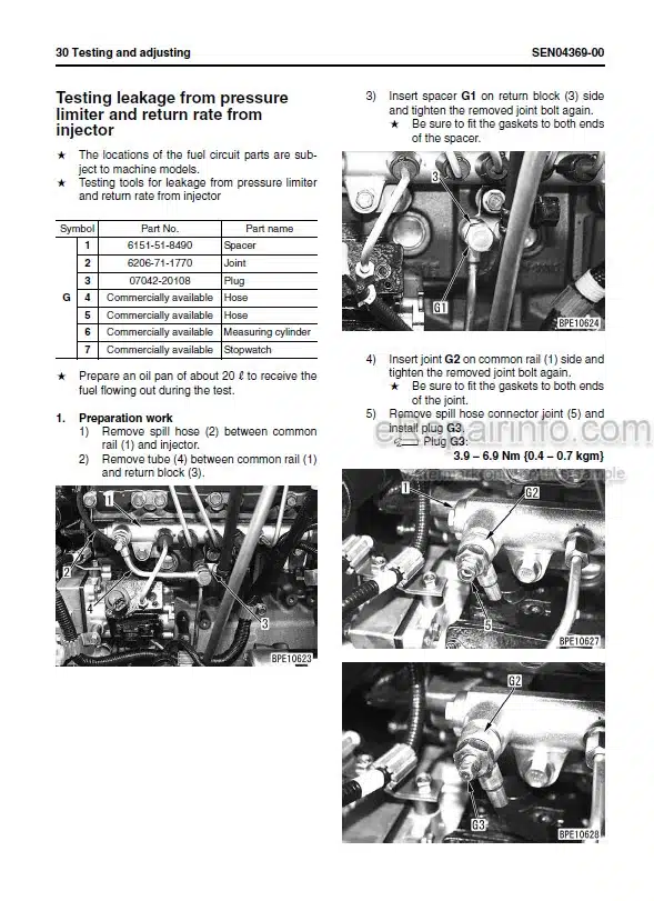 Photo 7 - Komatsu 95-3 Series Shop Manual Diesel Engine SEBM031001