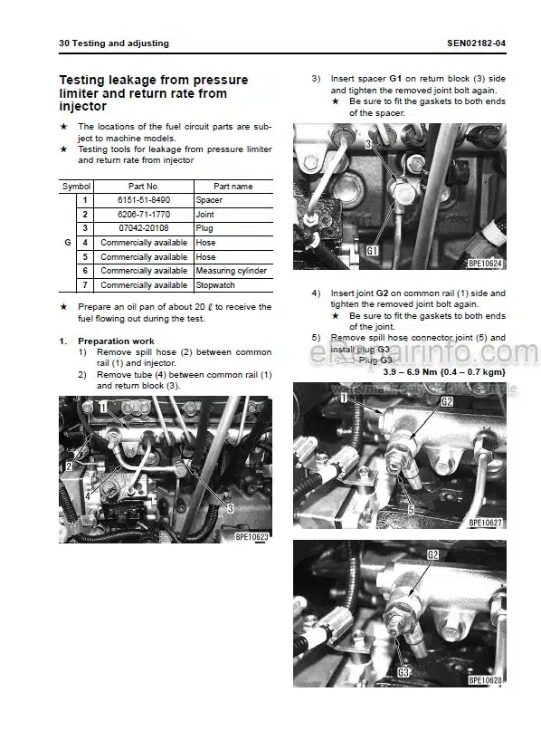 Photo 7 - Komatsu 95E-5 Series Kohag Spec Shop Manual Engine SEN04357-00
