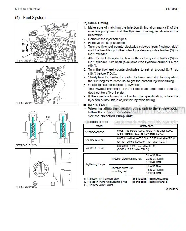 Photo 7 - Kubota 03 Series Workshop Manual Diesel Engine
