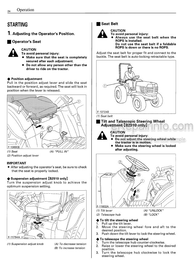Photo 6 - Kubota B5100D B5100E B6100D B6100E B7100D Operators Manual Tractor