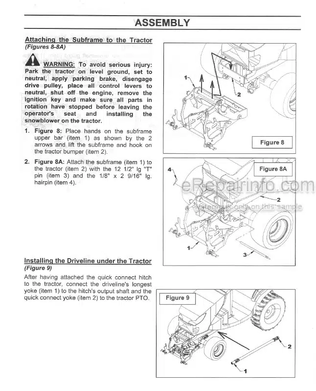 Photo 1 - Kubota GR2700B Operators And Parts Manual Connect Hitch And Drive Kit For Tractor