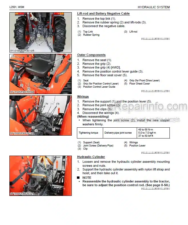 Photo 7 - Kubota ME8200DTN Workshop Manual Supplement Tractor
