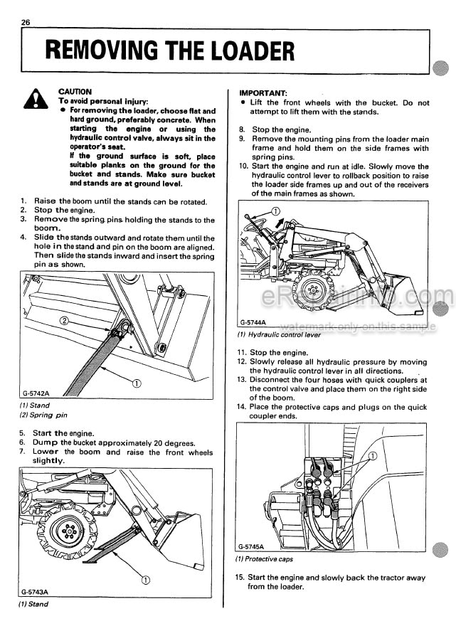 Photo 5 - Kubota LA434 Operators Manual Front Loader 7J061-6912-1