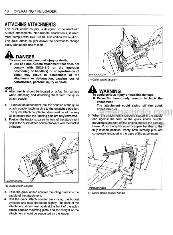 Photo 5 - Kubota LA463 Operators Manual Front Loader 7J244-6912-1