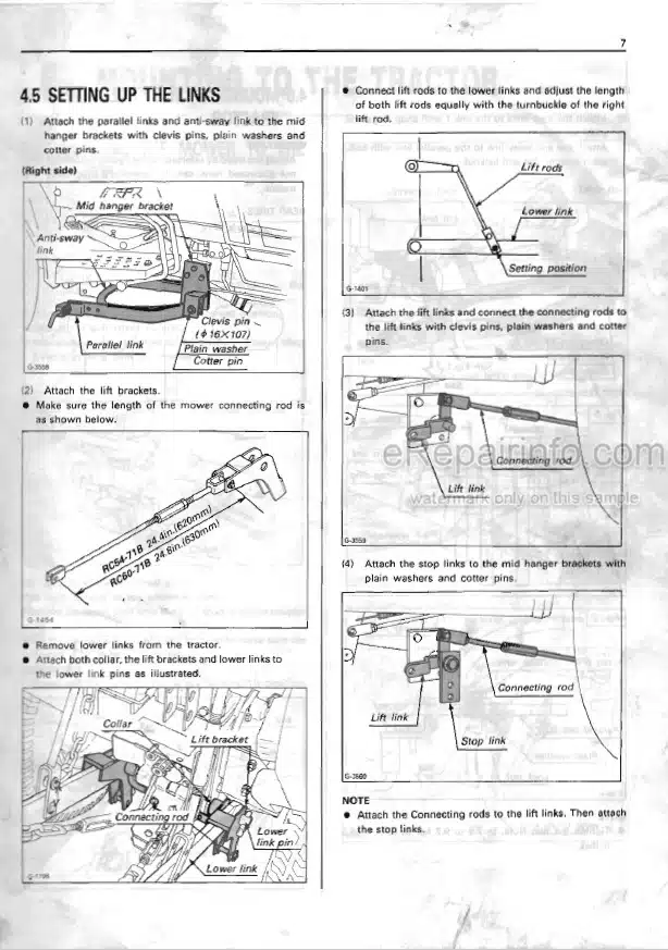 Photo 1 - Kubota RC54-71B RC60-71B Operators Manual Rotary Mower 76518-7111-6