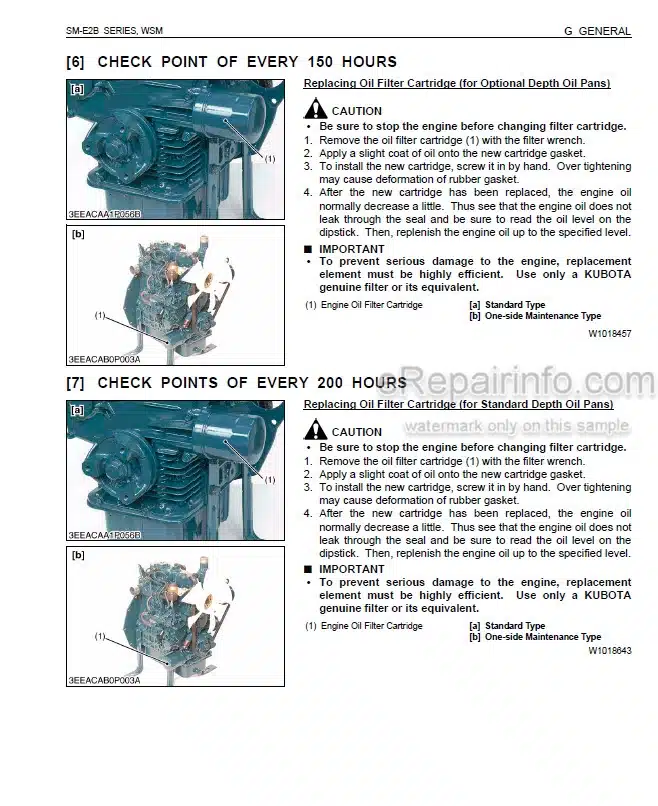 Photo 2 - Kubota SM-E2B Series Workshop Manual Diesel Engine