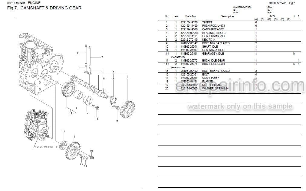 Photo 6 - Yanmar SSA5OC-GT Parts Catalog Diesel Engine 000Y00C1628