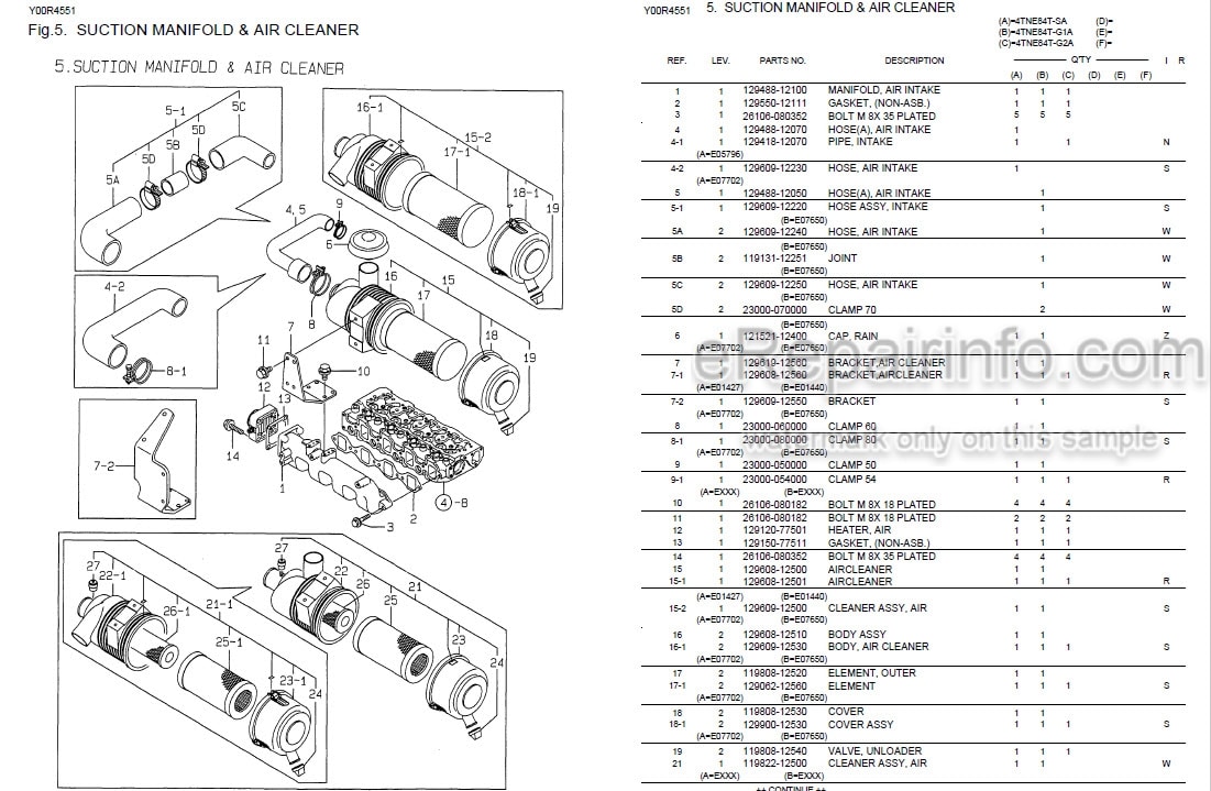 Photo 6 - Yanmar 4TNE84T-BS Parts Catalog Engine Y00B6190
