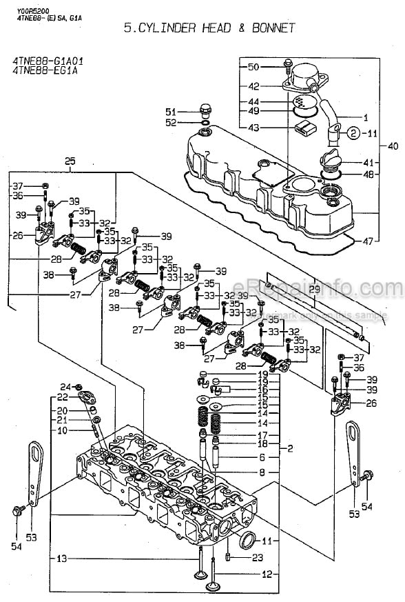 Photo 5 - Yanmar 4TNE92-HRJ Parts Catalog Engine Y00W1650