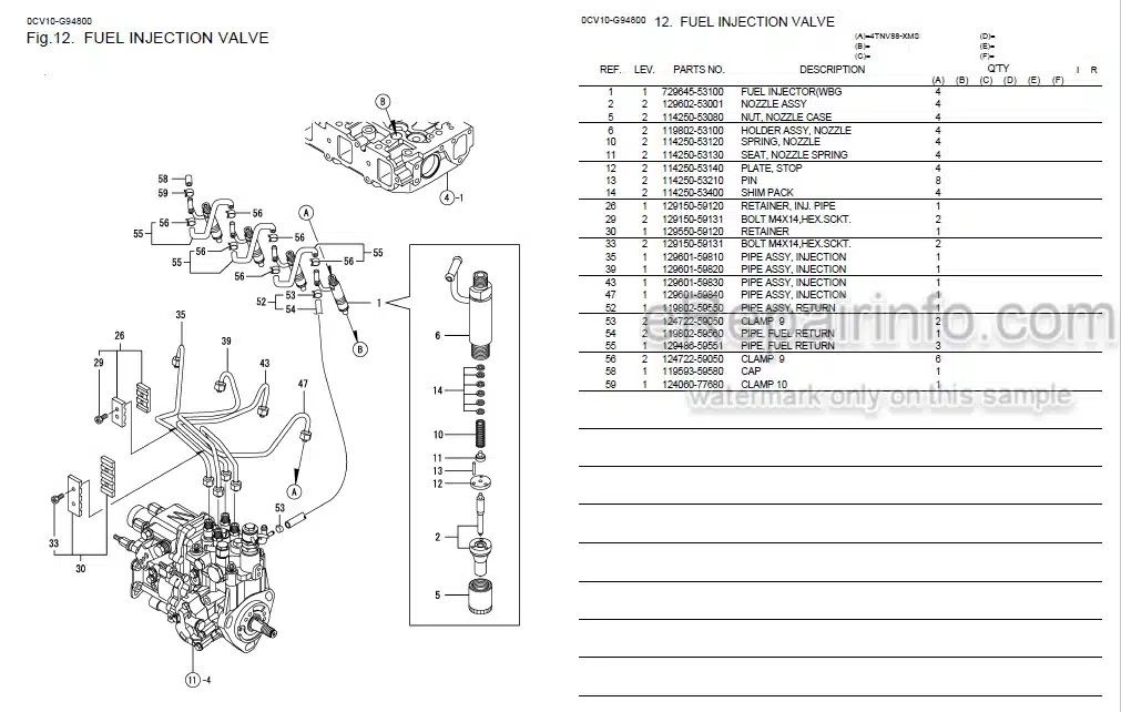 Photo 9 - Yanmar 4TNV88-XMS Parts Catalog Engine 0CV10-G94800