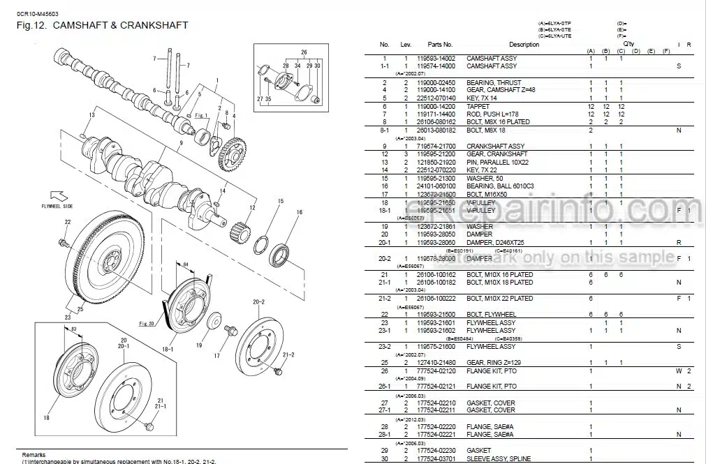 Photo 5 - Yanmar GA120RDZB Parts Catalog Engine Y00B4451