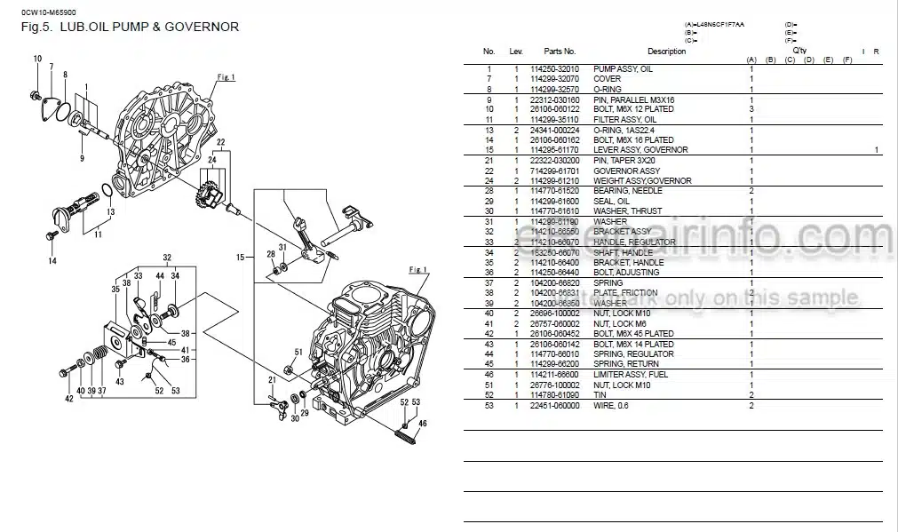 Photo 1 - Yanmar L48N6CF1F7AA Parts Catalog Engine 0CW10-G65900