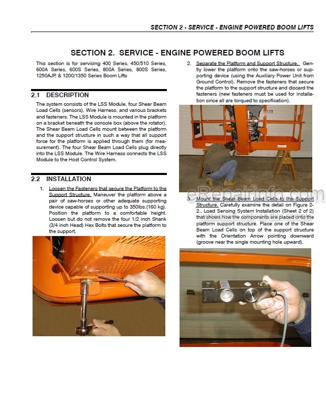 Photo 3 - JLG LSS Operation Safety Service Parts Manual Supplement Boom Lift Load Sensing System