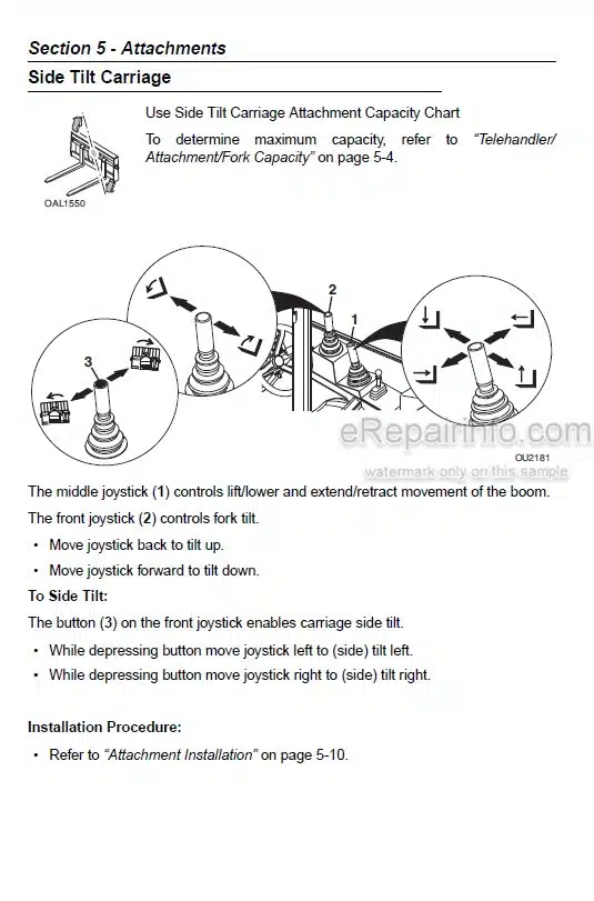 Photo 5 - JLG Lull 844C Operators And Safety Manual Telehandler 10709798