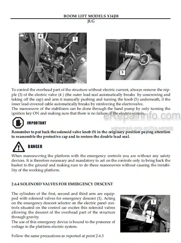 Photo 7 - JLG X14J Operator Safety Maintenance And Service Manual Boom Lift