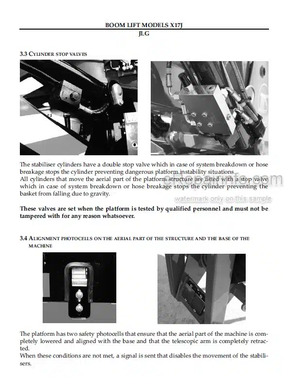 Photo 1 - JLG X17J Operation Safety Maintenance And Service Manual Boom Lift