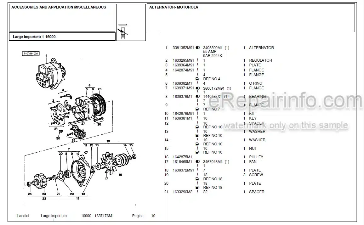 Photo 3 - Landini 16000 Parts Catalog Tractor 1637176M1