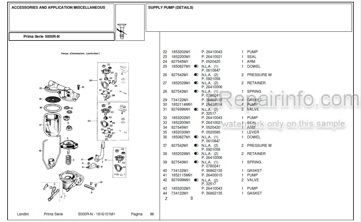Photo 6 - Landini First Series 5000DT Parts Catalog Tractor 1818737M1