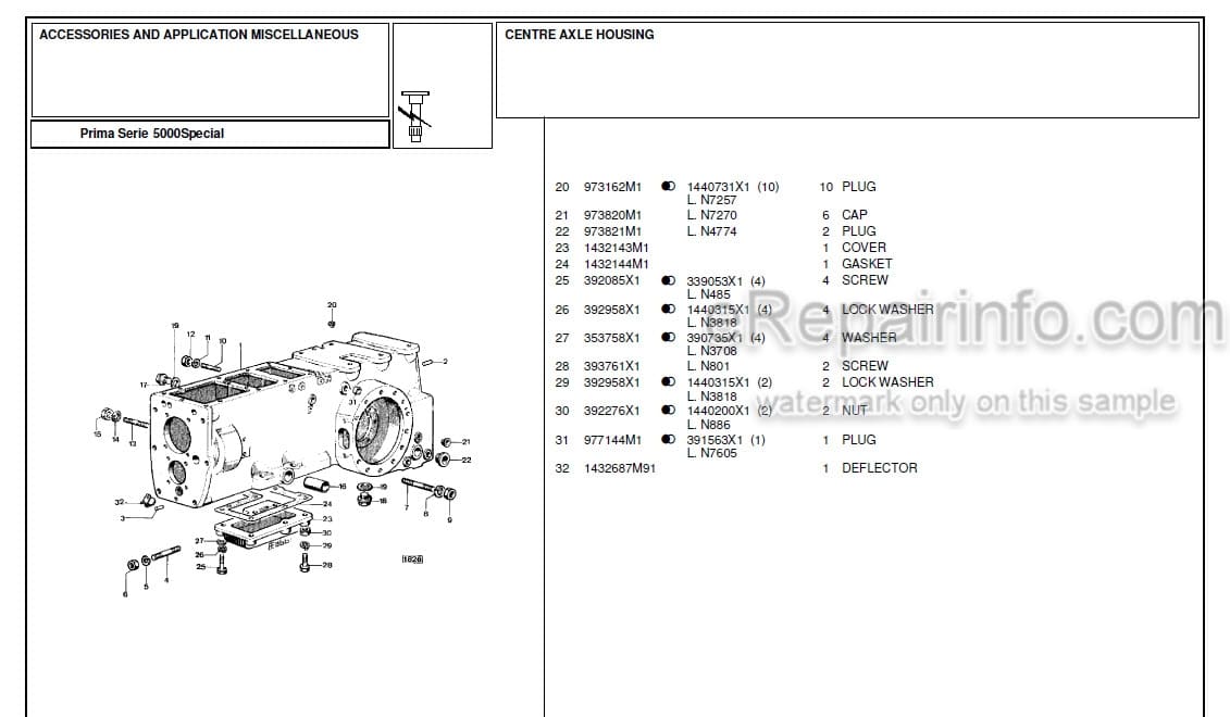 Photo 3 - Landini First Series 5000 Special Parts Catalog Tractor 1818736M1