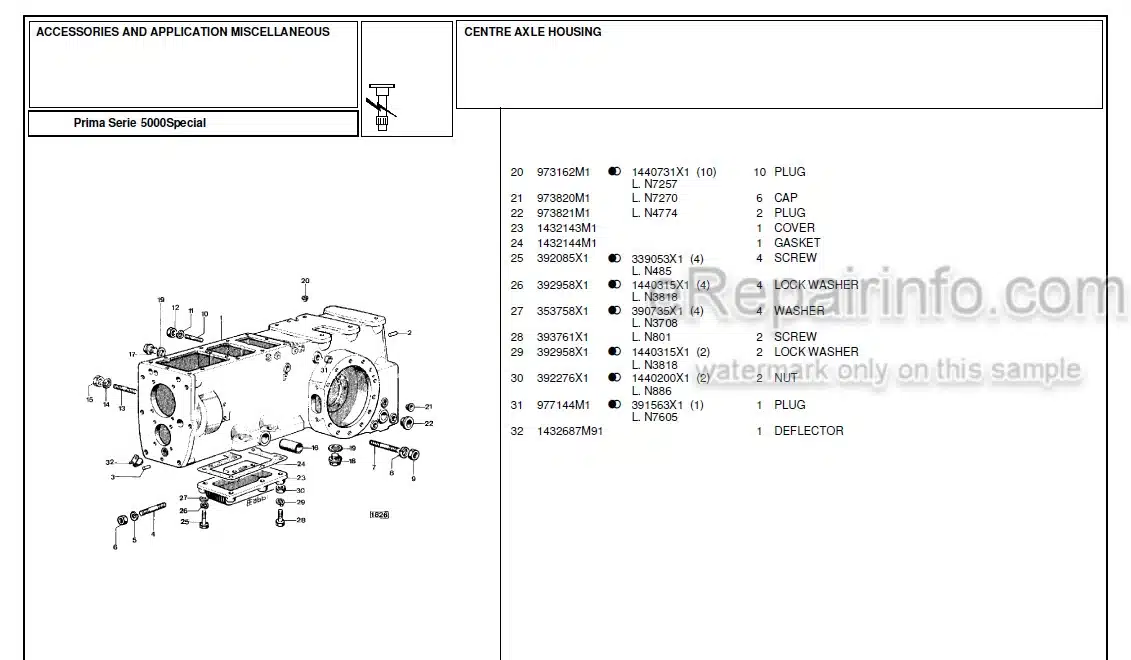 Photo 2 - Landini First Series 5000 Special Parts Catalog Tractor 1818736M1