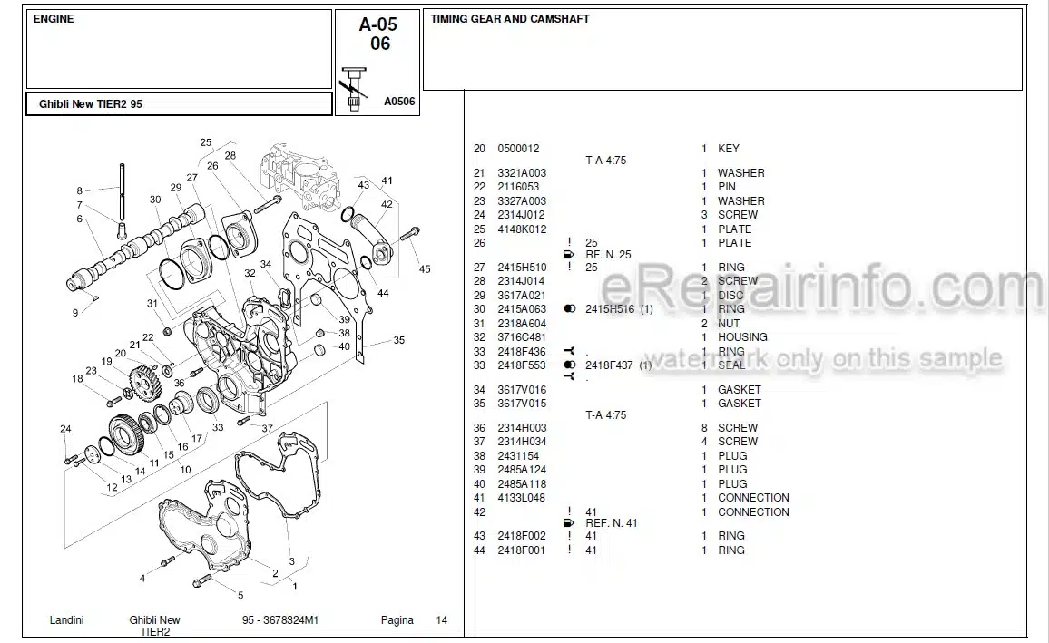 Photo 8 - Landini Ghibli 95 Parts Catalog Tractor 3678324M1