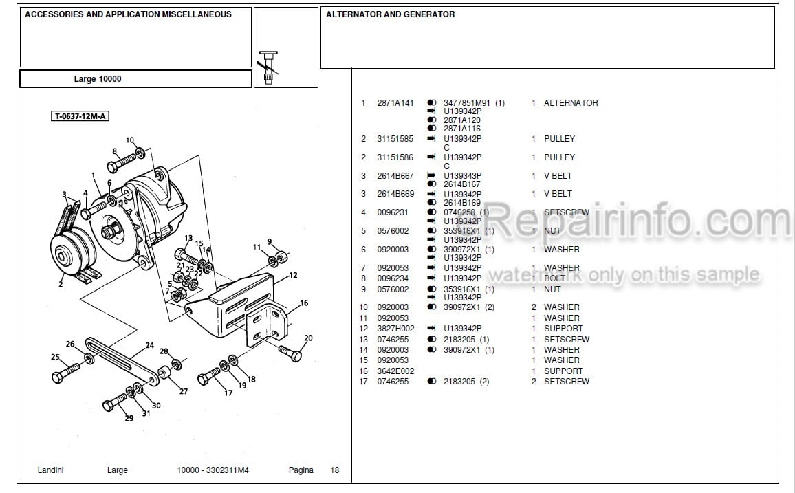 Photo 3 - Landini Large 10000 Parts Catalog Tractor 3302311M4