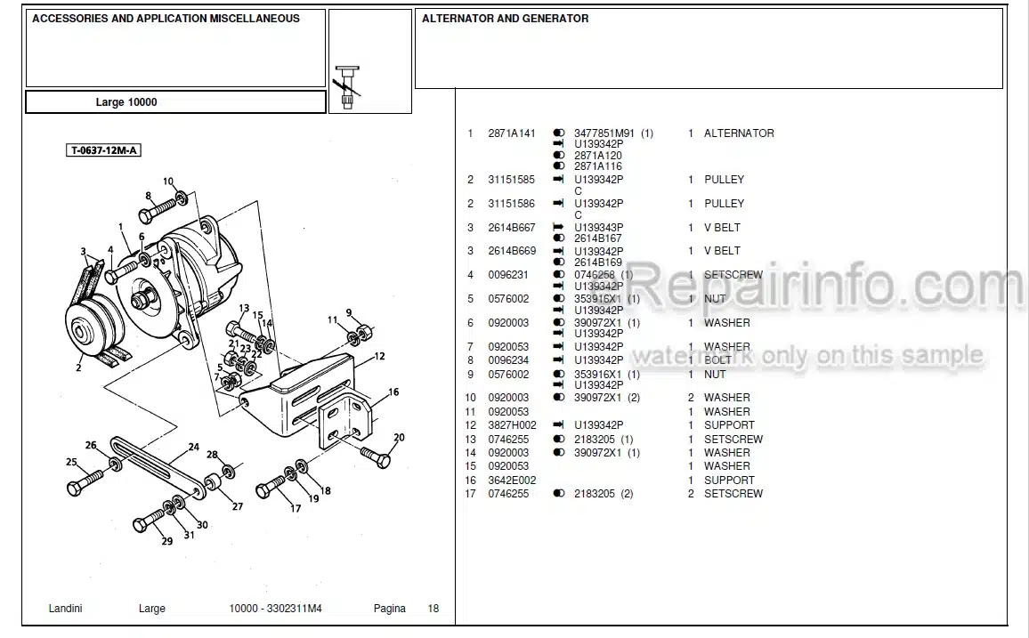 Photo 1 - Landini Large 10000 Parts Catalog Tractor 3302311M4