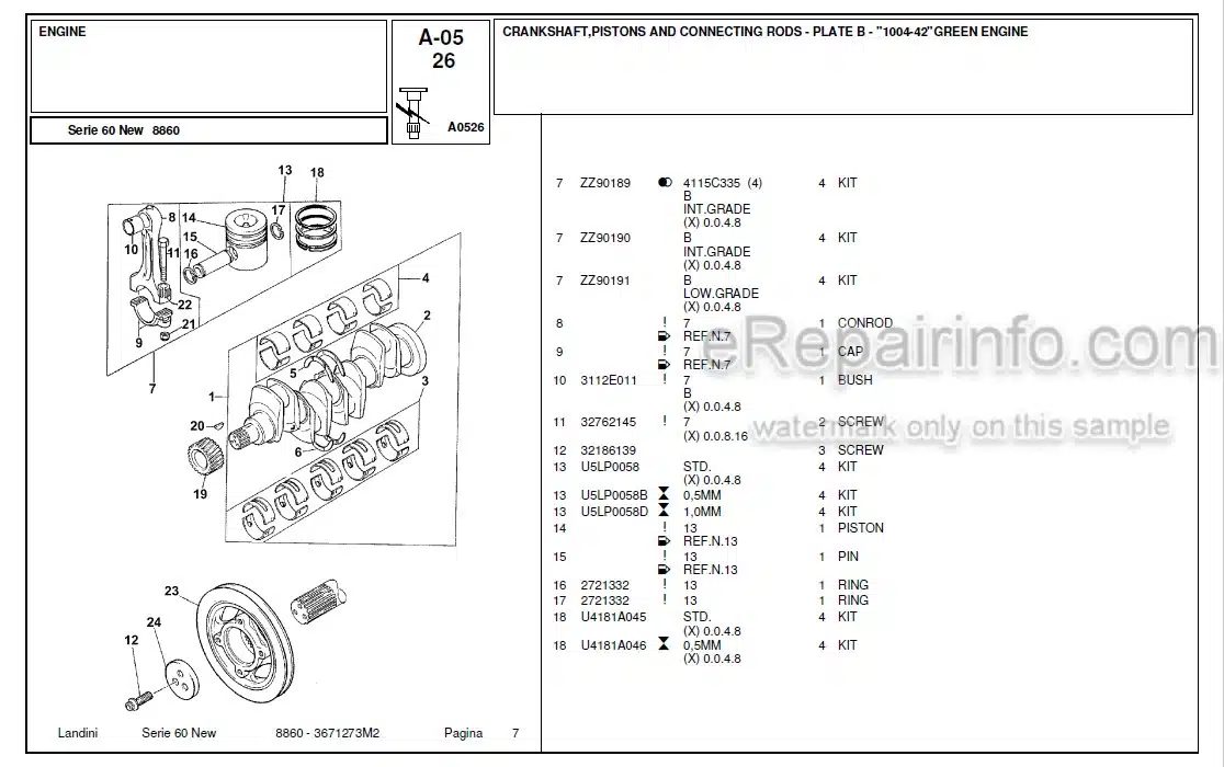 Photo 2 - Landini Serie 60 New 8860 Parts Catalog Tractor 3671273M2