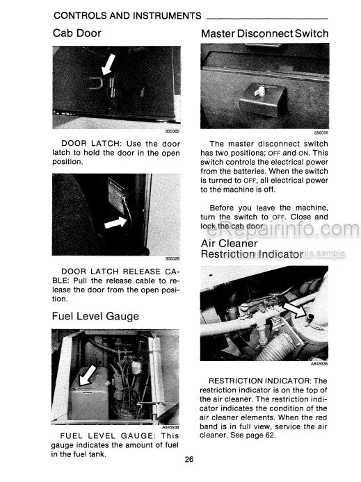 Photo 5 - Case 1088 Operators Manual Long Track Excavator 880172