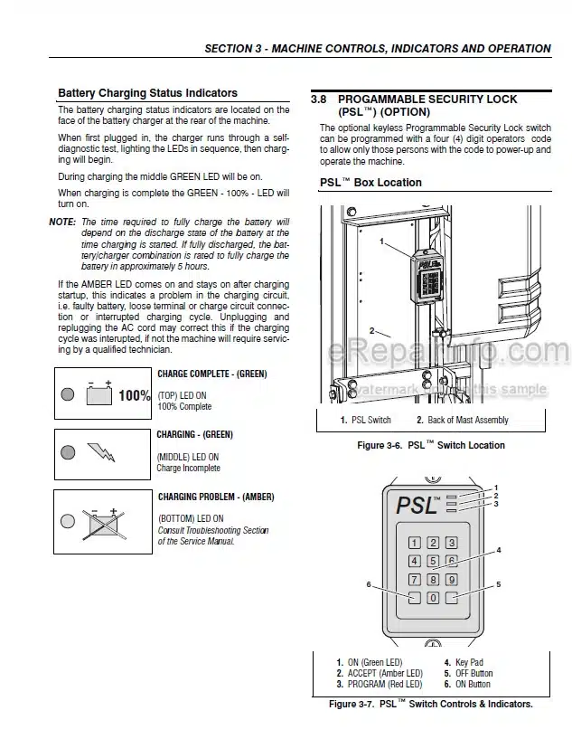 Photo 6 - JLG Operation Safety Service Maintenance Parts Manual Supplement Load Sensing System For Vertical Lift