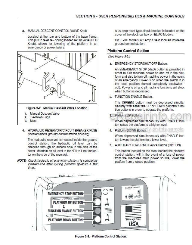 Photo 11 - JLG EL Series 20EL 25EL 30EL 36EL 41EL Operation And Safety Manual Vertical Mast 3120781