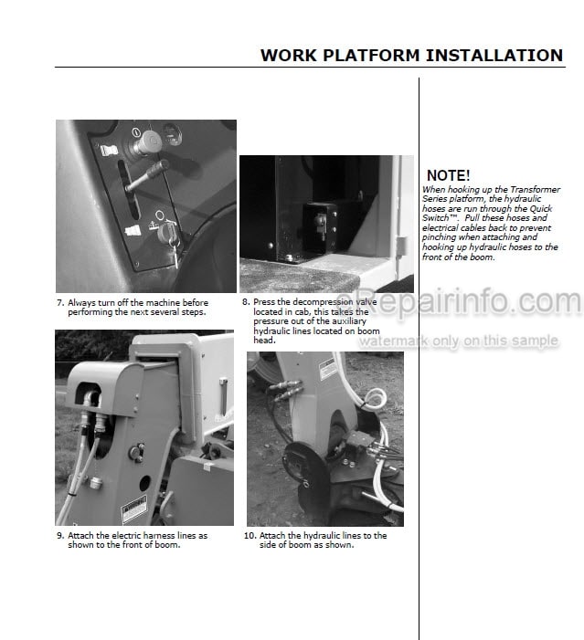 Photo 4 - JLG Gradall Transformer Series Operation And Safety Manual Work Platform 9150-4004 ENG