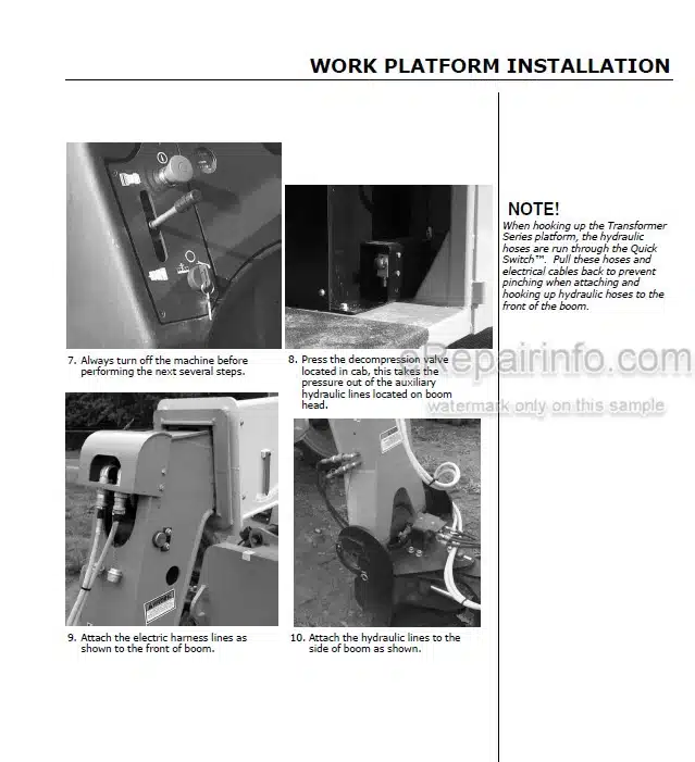 Photo 11 - JLG Gradall Transformer Series Operation And Safety Manual Work Platform 9150-4004 ENG