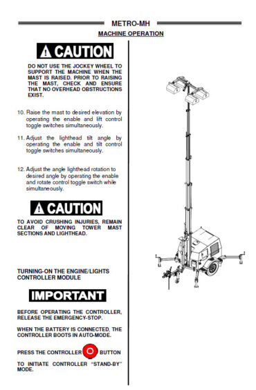 Photo 6 - JLG Metro POD Operation And Safety Manual Lighting Tower 1001216795