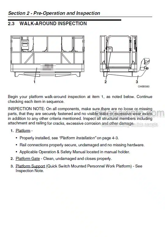 Photo 5 - JLG Operator And Safety Manual Platform For Telehandler Models 3513 4013 4017
