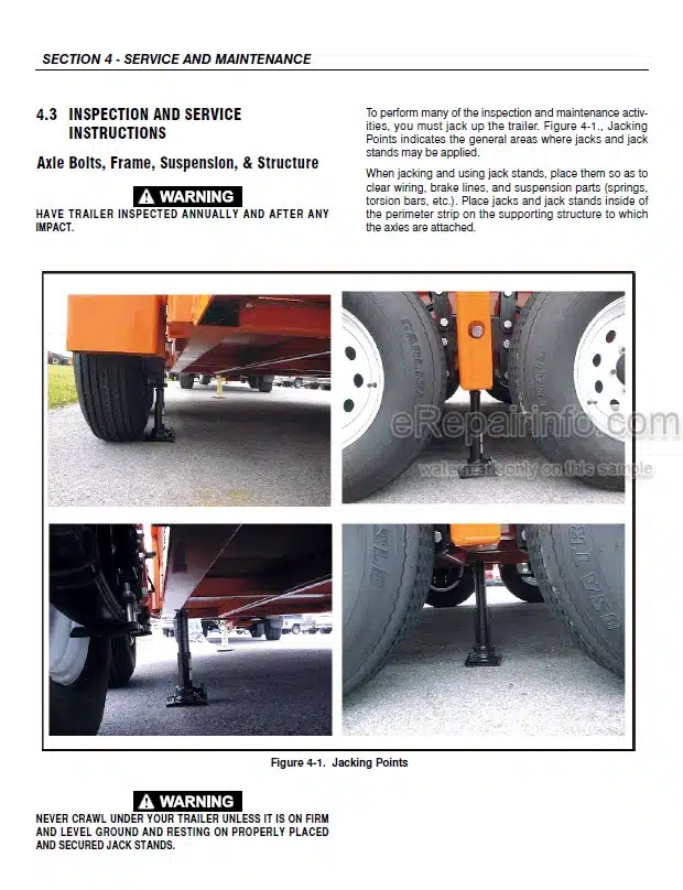 Photo 1 - JLG Triple-L Operation And Safety Service Manual Trailer 3121224