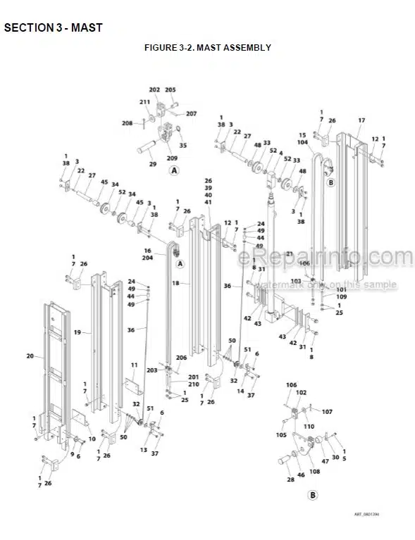 Photo 6 - JLG Toucan 8E 20E Illustrated Parts Manual Mast Boom Lift 31210111 SN1
