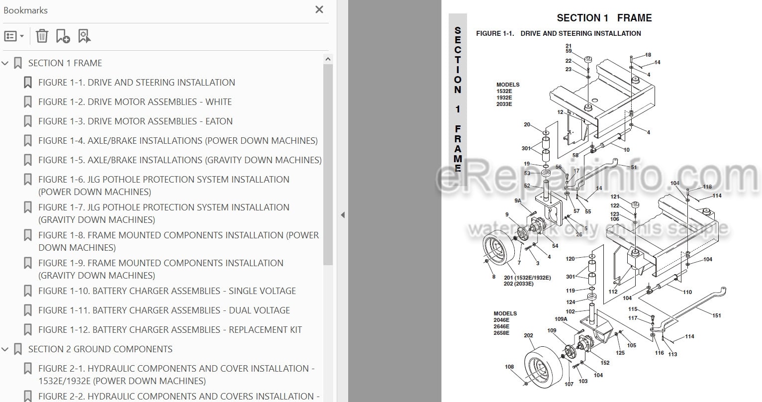 JLG 1532E 1932E 2033E 2046E 2646E 2658E Illustrated Parts Manual ...