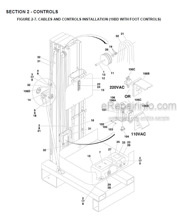 Photo 2 - JLG 15BD 19BD Illustrated Parts Manual Vertical Mast 3121155