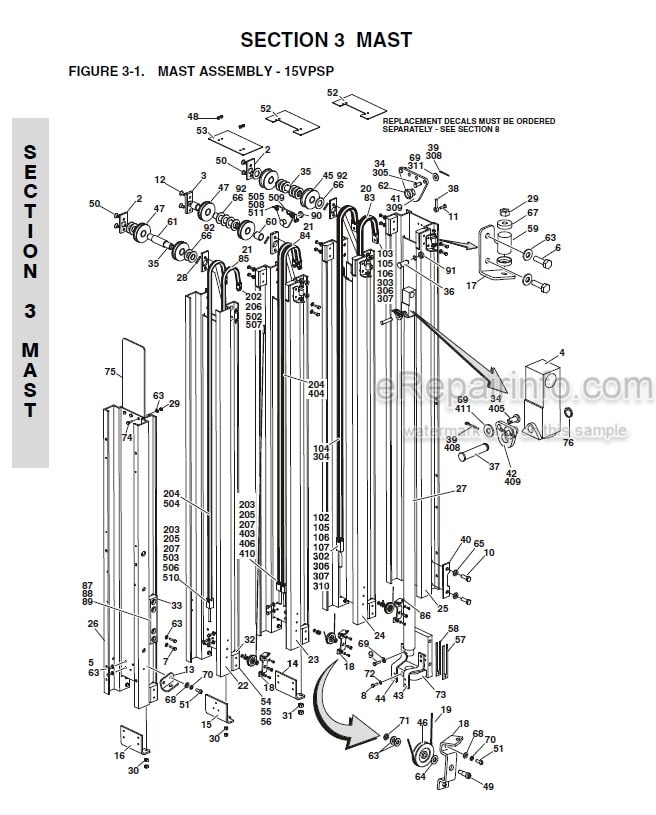 Photo 10 - JLG 15VPSP Illustrated Parts Manual Vertical Mast